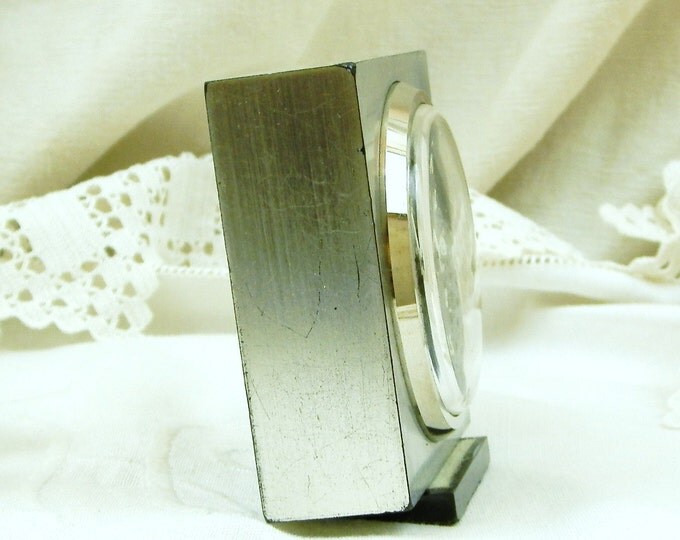 Working Vintage Mid Century 60s / 70s German Wind Up Mechanical Silvoz Alarm Clock, European MidCentury Decor, Bedroom Bedside Timepiece