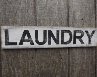 Wood Laundry Sign Reclaimed Wood Sign Pallet Sign Hand Painted Sign