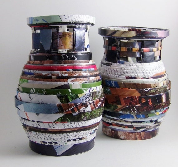 Recycled Paper Vase first anniversary gift home decor