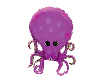 Octopus Foil Mylar Balloon - By and Under the See - 35 Inch - Hanging Decorations Party Supplies