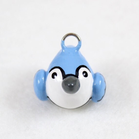 Cute Blue Jay Charm Polymer Clay Charm Blue Jay Jewelry
