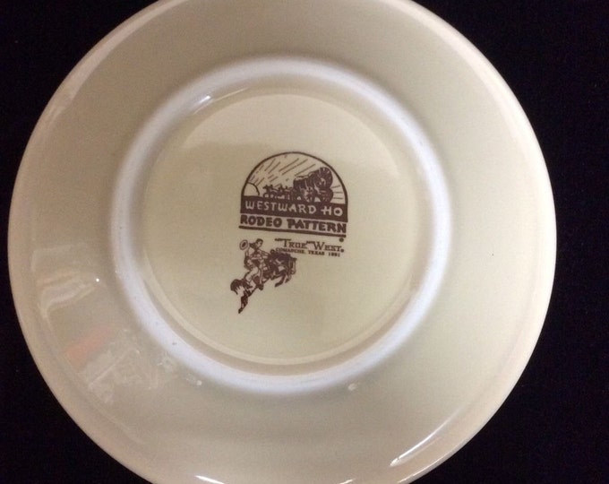 True West Westword Ho Cowboy Rodeo Pattern Plate 7 Inch