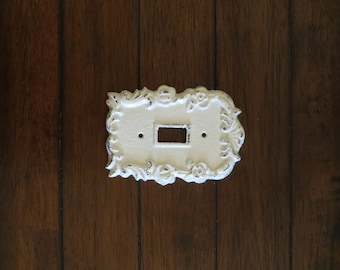 Antique White Light Switch Cover / Light Plate Cover / Cast Iron / Wall Decor / Vintage Style / Antique White or Pick Your Color
