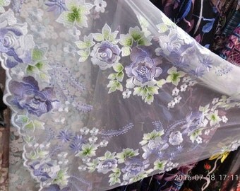 Luxury Bridal Lace Fabric, Wedding Gown Fabric, Floral Embroidery Lace Fabric