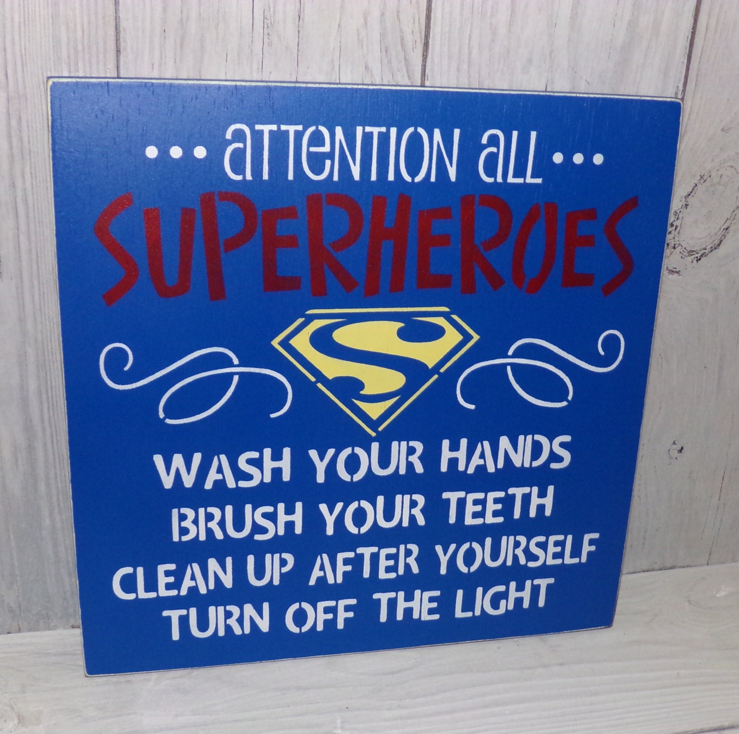 Superhero Bathroom Decor Superhero Bathroom Sign Superhero