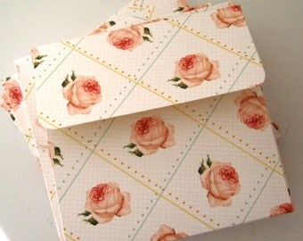 12 CD DVD Envelopes Folders White Pink cabbage Roses Square envelopes Photography Wedding Video disk presentation 5-1/4 x 5-1/8 x 1/8