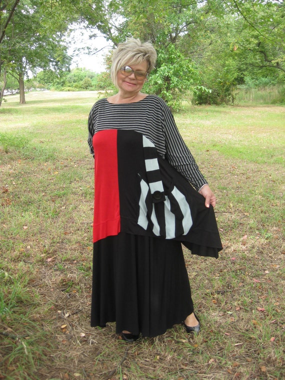 Upcycled Asymmetrical Lagenlook tunic/sweater/blouse
