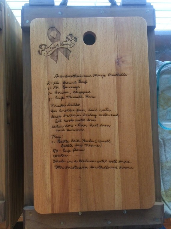 Personalized Bamboo Cutting Board Recipe of your choice