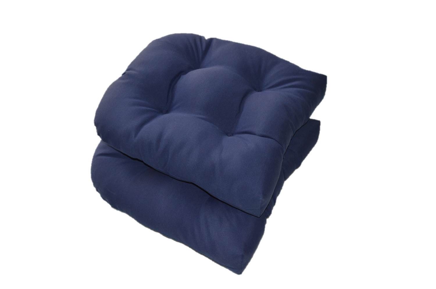 Set of 2 Universal Tufted UShape Cushion for Wicker Seat
