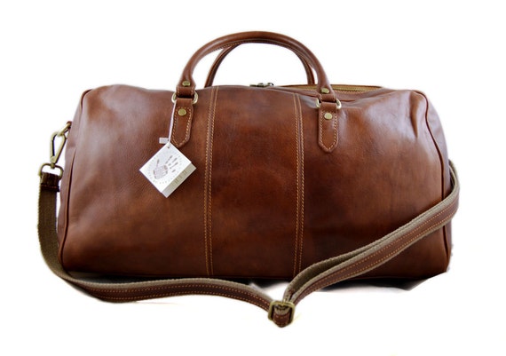 Duffle bag genuine leather shoulder bag black brown mens