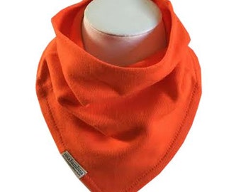 Bandana dribble bib - 100% organic cotton - Reversible - Orange - Mia Bambina