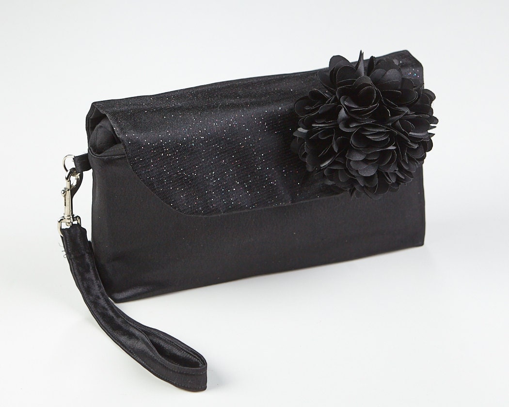 Black Clutch Bag Wristlet Purse Evening by Purseonalitybymary