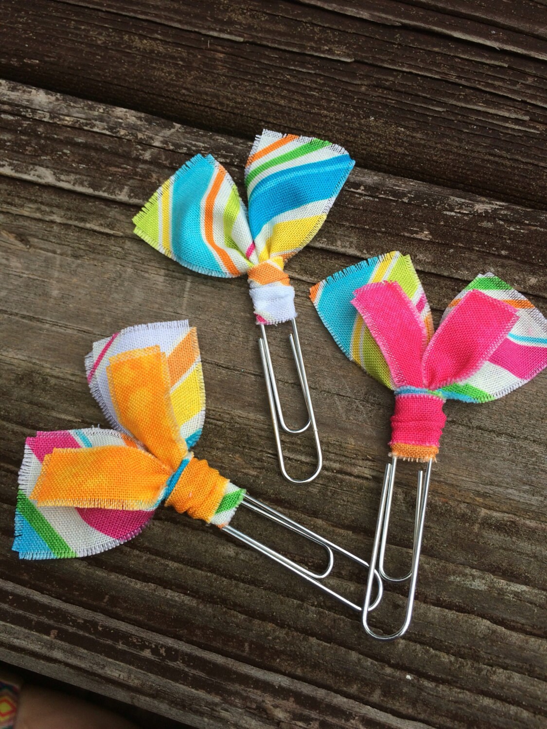 Fabric Clips Colorful Diagonal Stripes Planner by BerrySweetPlans