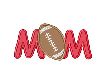 Buy3Get1 FREE - Machine Embroidery Football Mom Applique - INSTANT DOWNLOAD