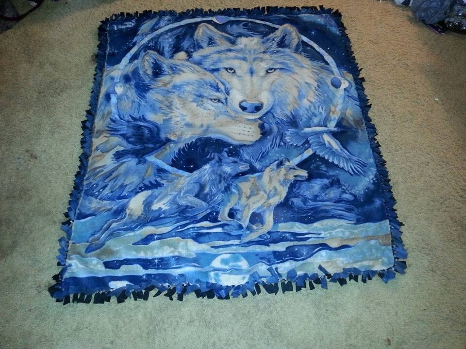 Wolves Fleece Blanket by SewsCreations on Etsy