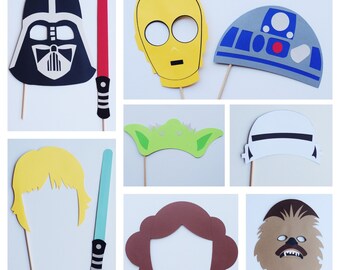 Disney Star Wars Photo Booth Props ; Star Wars Birthday Party Decor ; Disney Photo Props ; Darth Vader ; Star Wars Decoration