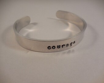 Courage Aluminum Cuff Bracelet