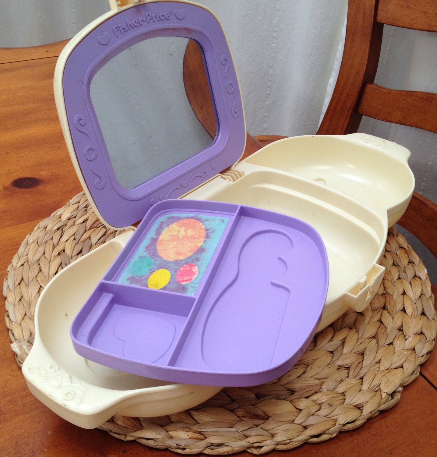 Vintage Fisher Price Dress Up Vanity w/ Make Up Tray & Mirror