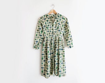 1940's Print Dress // Extra Small