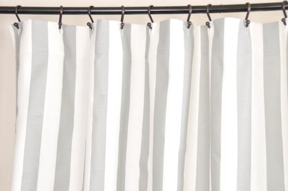 Fabric Shower Curtain STRIPE ASH 72 Width x