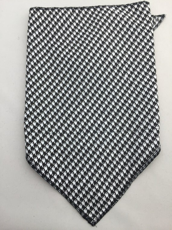 Always In: Black & White Houndstooth Cotton Bandana w/ Stash Pocket
