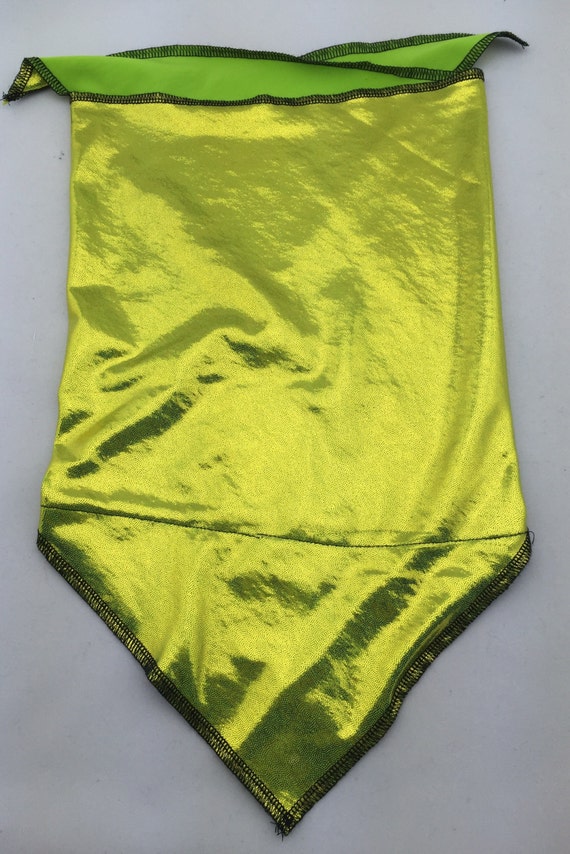 Lime Time: Neon Green, Chartreuse Gold Spandex Bandana w/ Hidden Stash Pocket