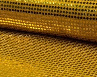 6mm Sparkling Sequin Fabric Material Glitter Sparkle - 6mm sequins - 115cm wide GOLD