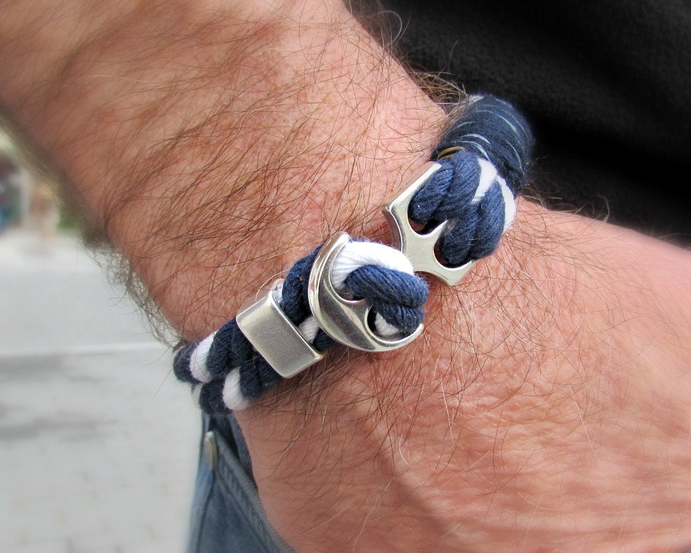 Mens Anchor Bracelet Nautical Rope Bracelet Sailor Bracelet Sailing