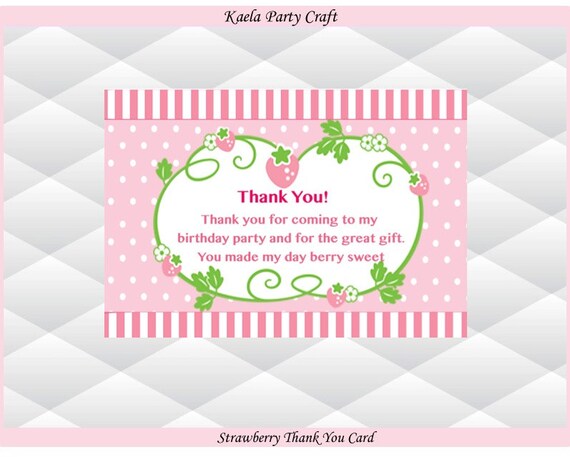 strawberry shortcake thank you cards