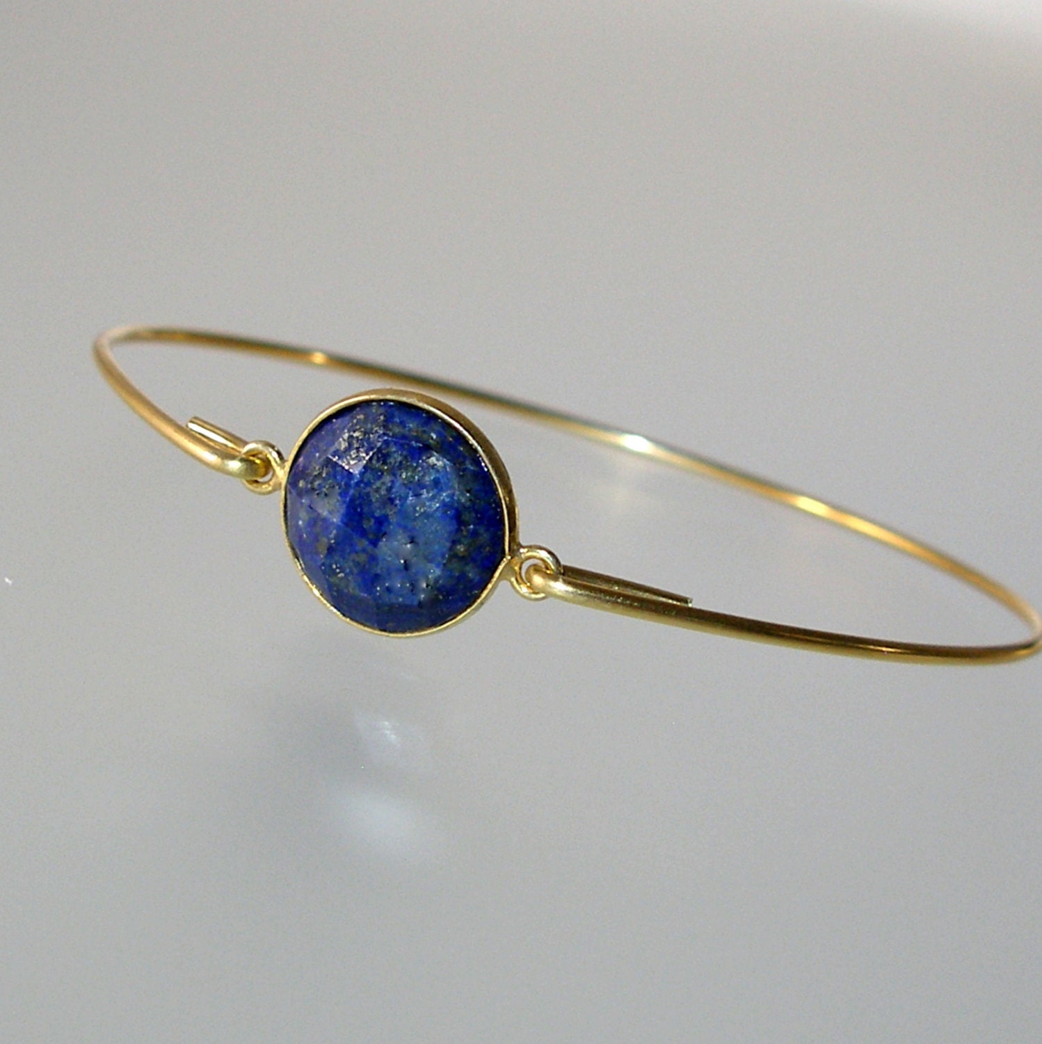 Lapis Lazuli Gold Bangle Bracelet Gold Bangle by LilyAndLouise