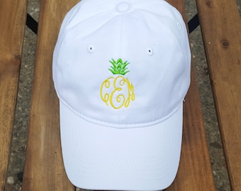 Ladies Monogrammed Pineapple Baseball Cap | Multiple Colors