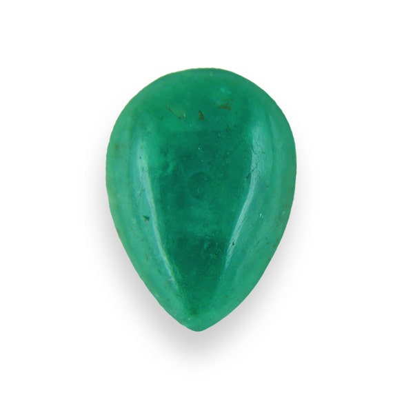 Loose Pear Shape Emerald Cabochon Genuine Green Emerald Pear