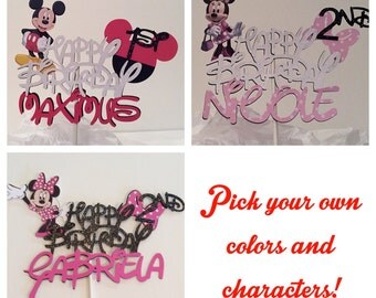Minnie Mouse Cake Topper,Mickey Mouse Cake Topper,Minnie Mouse Birthday,Cake Topper,Minnie Mouse Party,Minnie Mouse Centerpiece,Minni