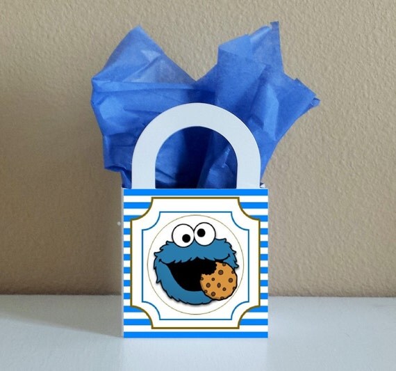 SALE 12 Cookie Monster Favor Boxes Cookie by CutePartySupplies