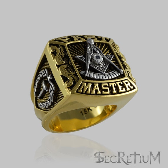 Items similar to Masonic Custom Made Blue Stone Past Master Ring Unique ...