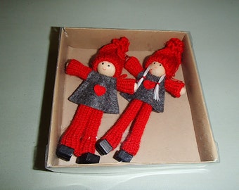 Scandinavian Boy and Girl Tomte Kindness Elf Gnome Ornaments #809
