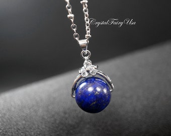 Natural Lapis Lazuli Necklace Blue Stone Necklace Elegant Gemstone Necklace Chakra Crystal Healing Necklace Yoga Lapis Lazuli Earrings