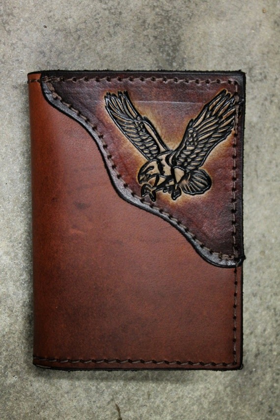 Eagle wallet classic trifold wallethandmade leather wallet