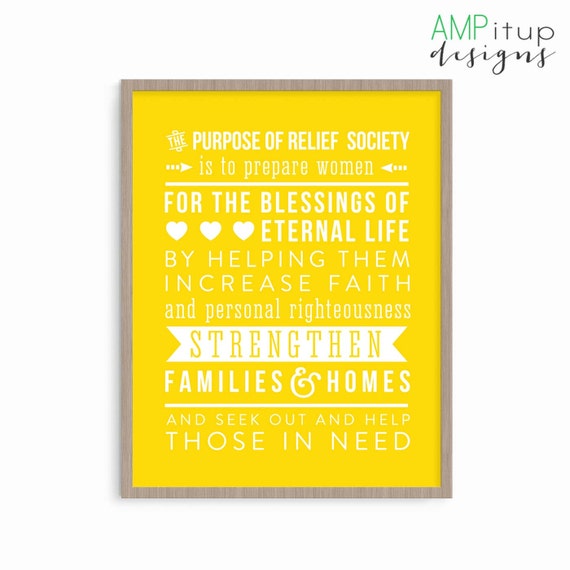 Purpose of Relief Society Printable Relief by AMPitupdesigns