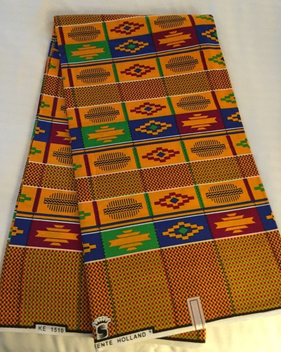 Jamaican inspired fabric Ghanian Kente cloth black green