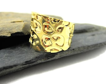 Shiny Gold leopard Ring, Print Ring, pattern jewelry, Bridesmaids Gift, Animal jewelry, Gift for her, Boho rings, Wrap ring, Adjustable ring