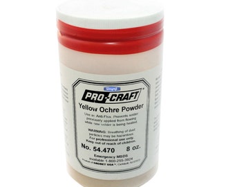 Pro-Craft Yellow Ochre Powder 8 Oz - Soldering Anti-Flux Coat Surfaces & More Wa 914-144
