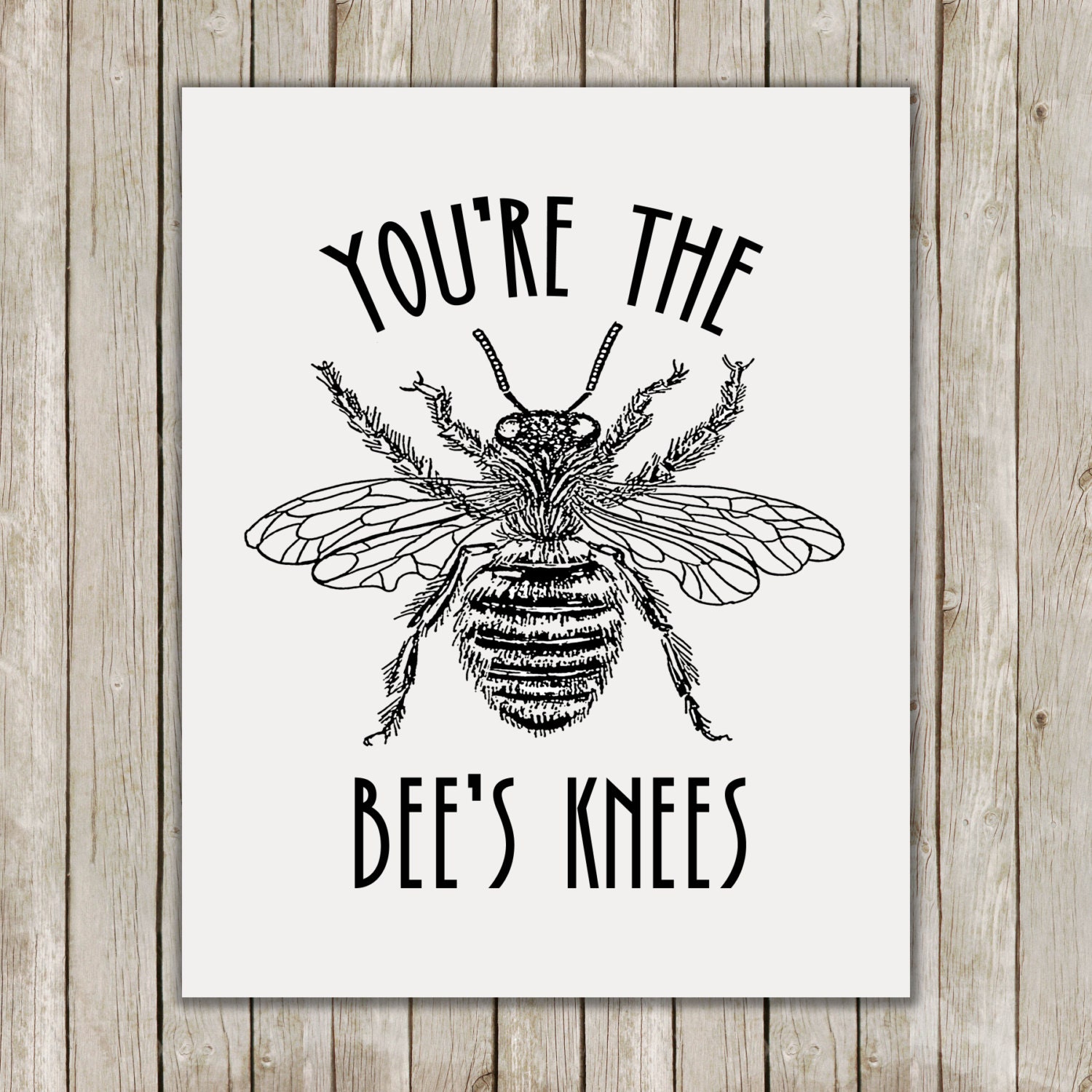 8x10 You're The Bees Knees Print Bee Wall Printable