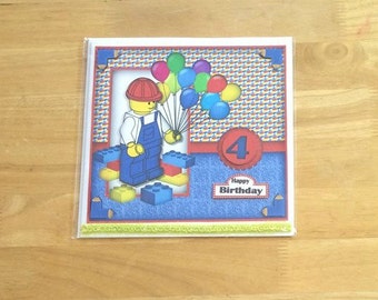 Lego Birthday Card, Lego Card, Birthday Card, Handmade Card, Boys Birthday Card, Boy's Birthday Card, Boys Lego Card, Boy's Lego Card, Lego