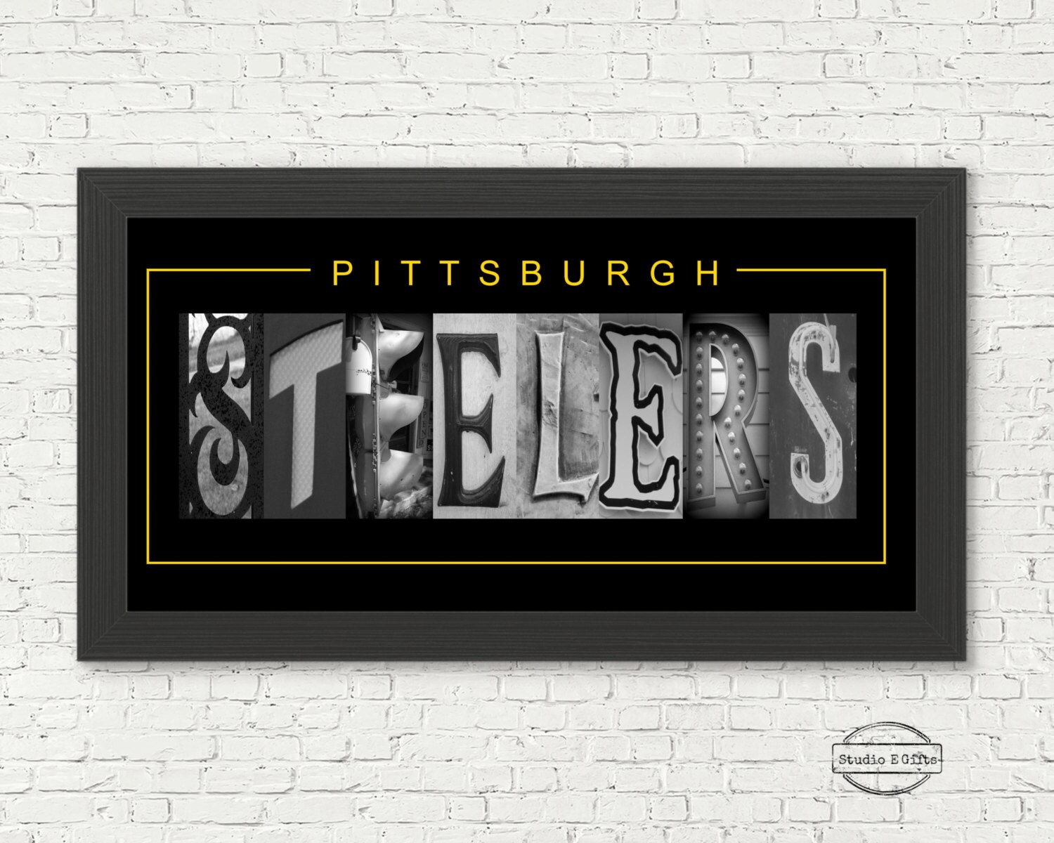 Steelers football Sign Pittsburgh Steelers Letter by StudioEGifts