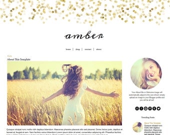 Blogger Template - Black and Gold Blog Template - Mobile Responsive