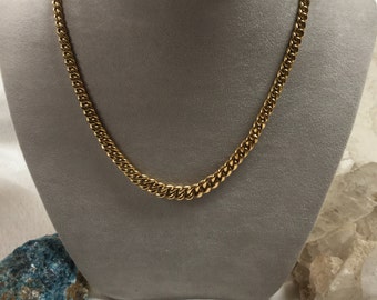 18 K Italian gold chain, tapered link gold chain, 20" yellow gold chain, vintage 18k gold chain