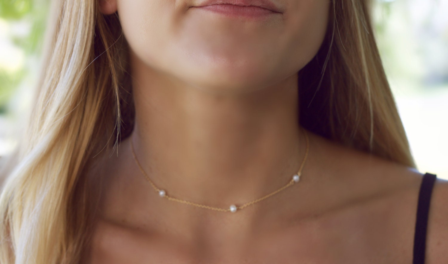 dainty pearl choker necklace, tiny pearl necklace gold, dainty necklaces gold, sterling silver. rose gold fill
