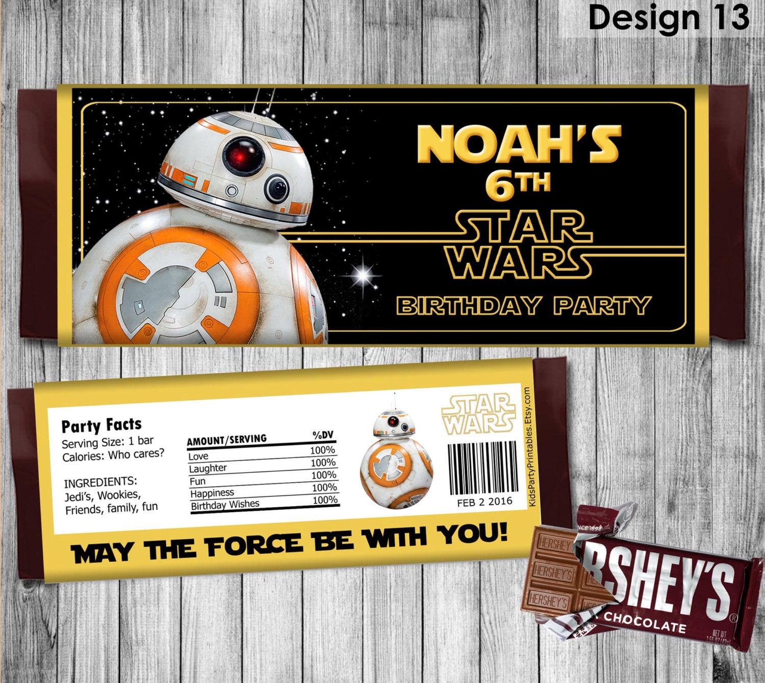 Star Wars Candy Wrapper PRINTABLE BB8 Star Wars Candy Bar
