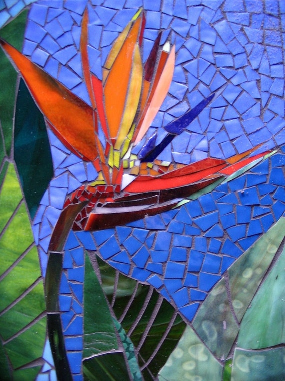 EXTERIOR MOSAIC WALL art stained glass wall by ParadiseMosaics